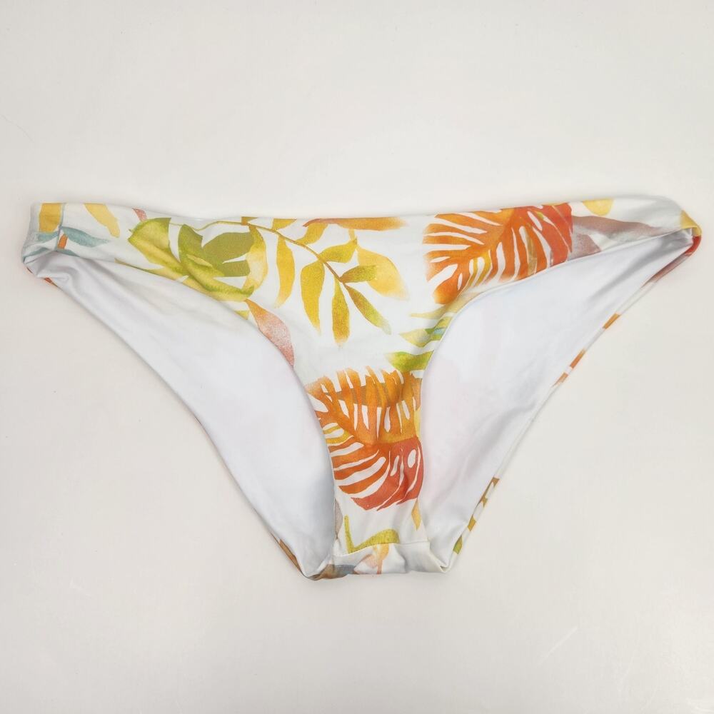 L*Space Sandy Bikini Bottom in White Orange Floral Size XL